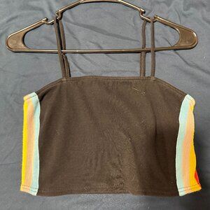 Rainbow Waist Spagetti Crop Top
